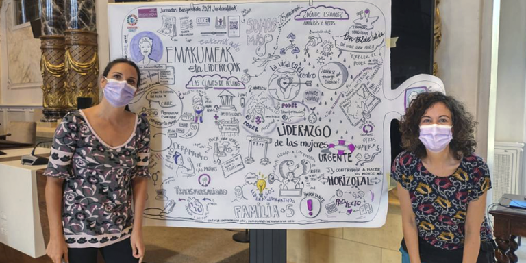 Facilitación gráfica de las Jornadas Basqueskola 2021 “Mujeres y liderazgo”